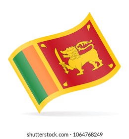 Sri Lanka Flag Vector Waving Icon - Illustration