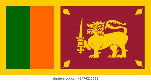Vector de la bandera de sri lanka.Ilustración vectorial eps 10