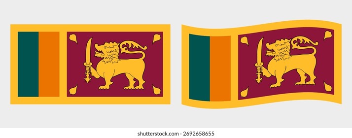 Sri Lanka flag wave and flat vector Illustration
Vector flag