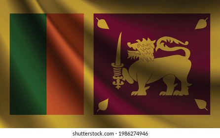 Sri Lanka flag waving. background for patriotic and national design. vector illustration  