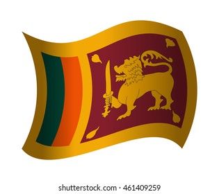 sri lanka flag waving in the wind