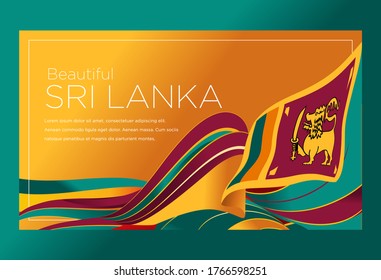 Ejemplo vectorial de la página web de la bandera de Sri Lanka