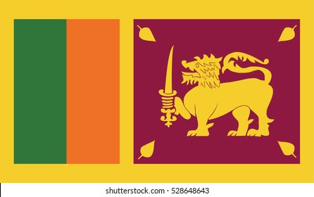 Sri Lanka flag in the wind. Part of a series.