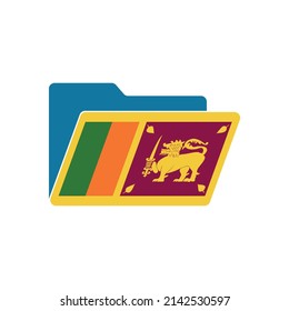 Sri Lanka. Folder icon with Sri Lanka flag. Vector folders icons with flags. Isolated on white background