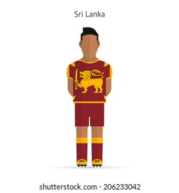Sri Lanka football player. Soccer uniform. Vector illustration.