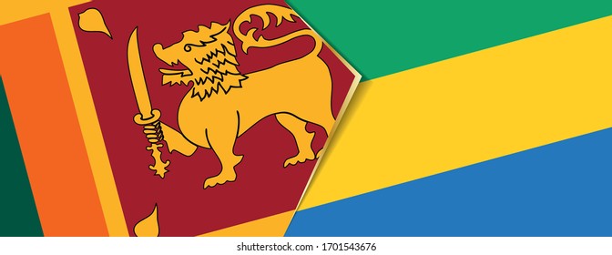 Sri Lanka and Gabon flags, two vector flags symbol of relationship or confrontation.