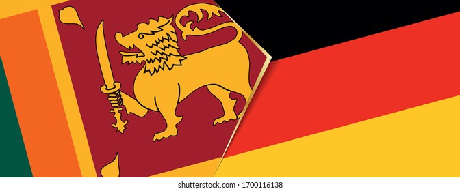 Sri Lanka und Deutschland Flaggen, zwei Vektorillustrationen Flaggen Symbol für Beziehung oder Konfrontation.