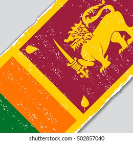 Sri Lanka grunge flag diagonal background. Vector illustration.