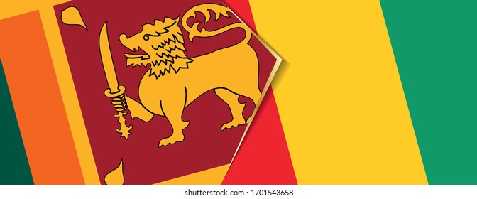 Sri Lanka and Guinea flags, two vector flags symbol of relationship or confrontation.