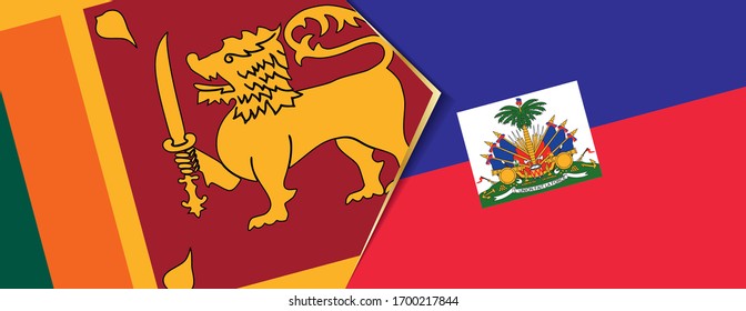 Sri Lanka and Haiti flags, two vector flags symbol of relationship or confrontation.