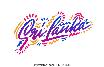 Sri Lanka Handwritten city name.Modern Calligraphy Hand Lettering for Printing,background ,logo, for posters, invitations, cards, etc. Typography vector.
