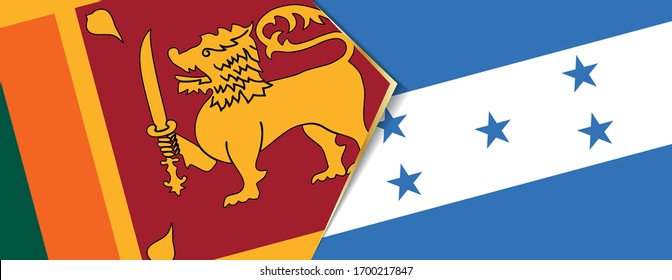 Sri Lanka and Honduras flags, two vector flags symbol of relationship or confrontation.