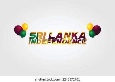 Sri Lanka Independence Day Background With Elegant Ribbon