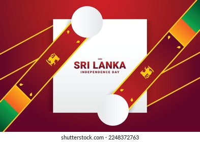 Antecedentes del Día de la Independencia de Sri Lanka con elegante cinta de opciones