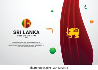 Sri Lanka Independence Day Background With Elegant Ribbon