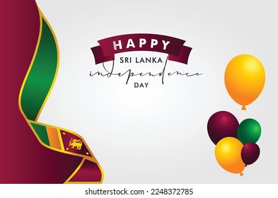 Antecedentes del Día de la Independencia de Sri Lanka con elegante cinta de opciones