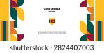 Sri Lanka Independence Day Banner with Geometric Pattern and National Flag Template