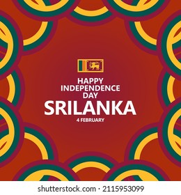 Sri Lanka independence day celebration vector template with circular national color and flag. South Asian country public holiday greeting card. Suitable for social media post.