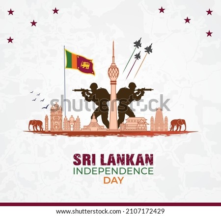 Sri Lanka independence day. Sri Lanka Day Defense concept. Template for background, banner, card, poster. vector illustration.