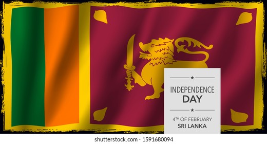Sri Lanka independence day greeting card, banner vector illustration. Sri Lankan national holiday 4th of February design element with bodycopy 