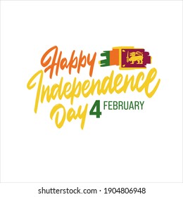 Sri Lanka Independence Day Greeting Card. Happy Independence Day Sri Lanka Vector Illustration.