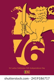 Sri Lanka Independence Day Vector Illustrator background banner poster for national celebration on February 4th.