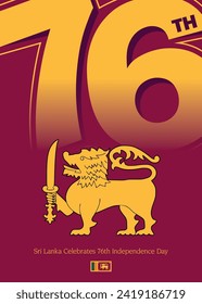 Sri Lanka Independence Day Vector Illustrator background banner poster for national celebration on February 4th.