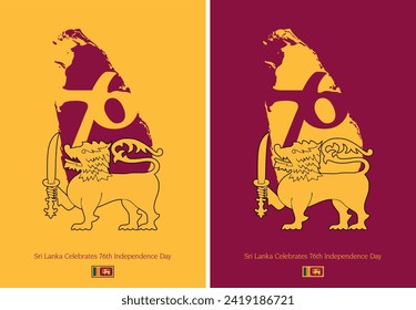 Afiche de la pancarta de fondo del Día de la Independencia de Sri Lanka para la celebración nacional el 4 de febrero.
