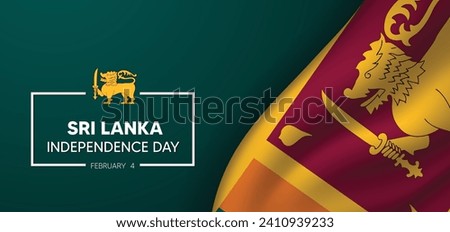 sri lanka independence day waving flag 4 Feb, 2024 vector poster 