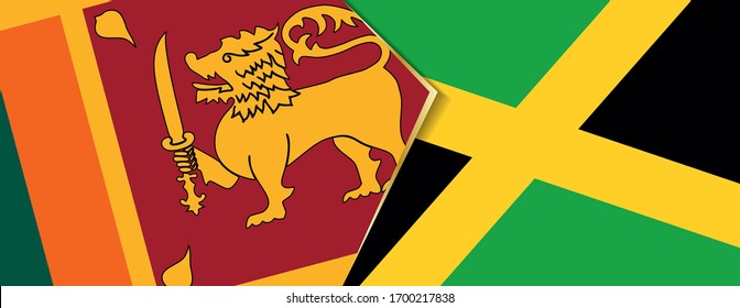 Sri Lanka and Jamaica flags, two vector flags symbol of relationship or confrontation.