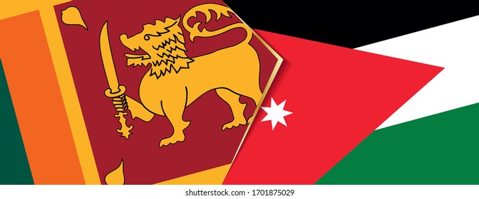 Sri Lanka and Jordan flags, two vector flags symbol of relationship or confrontation.