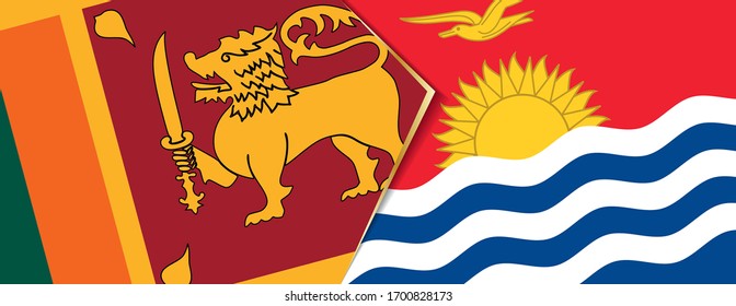 Sri Lanka and Kiribati flags, two vector flags symbol of relationship or confrontation.