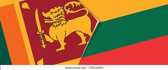 Sri Lanka and Lithuania flags, two vector flags symbol of relationship or confrontation.