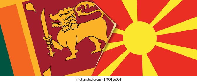 Sri Lanka and Macedonia flags, two vector flags symbol of relationship or confrontation.