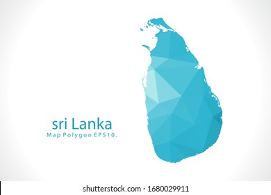 sri Lanka Map Abstract geometric rumpled triangular low poly style gradient graphic on white background
