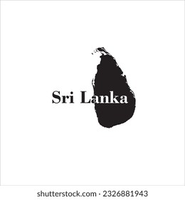 Sri Lanka map and black lettering design on white background
