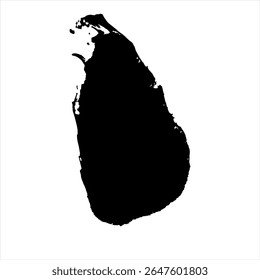 Sri Lanka Map - black World Map International vector template with High detailed isolated on white background - Vector