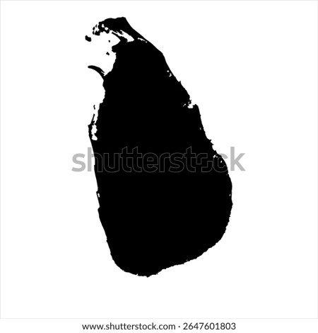 Sri Lanka Map - black World Map International vector template with High detailed isolated on white background - Vector