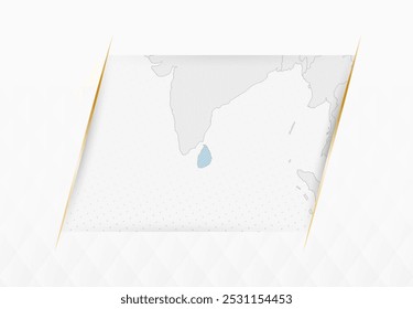Mapa do Sri Lanka em azul com sotaques Gold Framed. Mapa Vetorial Moderno do Sri Lanka. Ilustração de vetor.