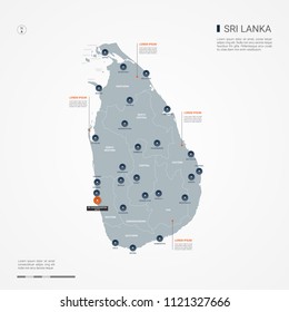 Sri Lanka map with borders, cities, capital Sri Jayawardenepura Kotte and
administrative divisions. Infographic vector map. Editable layers clearly labeled.