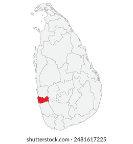 Sri Lanka map. Map of Sri Lanka with capital city Colombo