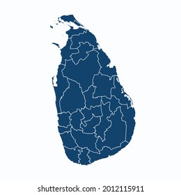 Sri Lanka map color vector modern. Silhouette map. on white background. 