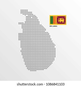 Sri Lanka Map design with flag and light background vector 
