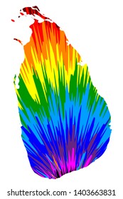 Sri Lanka - map is designed rainbow abstract colorful pattern, Democratic Socialist Republic of Sri Lanka (Ceylon) map made of color explosion,