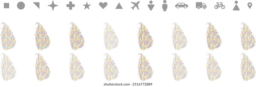 Sri Lanka map in different icon shapes.eps
