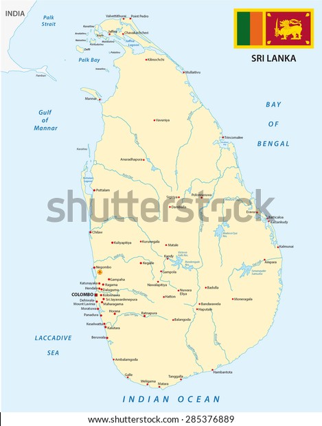 Sri Lanka Map Flag Stock Vector (Royalty Free) 285376889 | Shutterstock