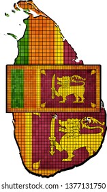 Sri Lanka map with flag inside - Illustration,
Abstract grunge mosaic vector