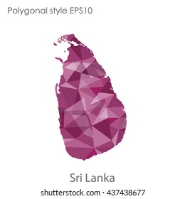 Sri Lanka map in geometric polygonal style.Abstract gems triangle,modern design background. Vector illustration EPS10