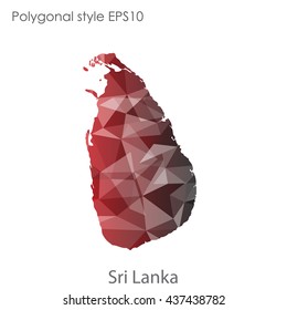 Sri Lanka map in geometric polygonal style.Abstract gems triangle,modern design background. Vector illustration EPS10