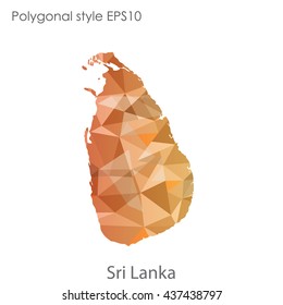 Sri Lanka map in geometric polygonal style.Abstract gems triangle,modern design background. Vector illustration EPS10